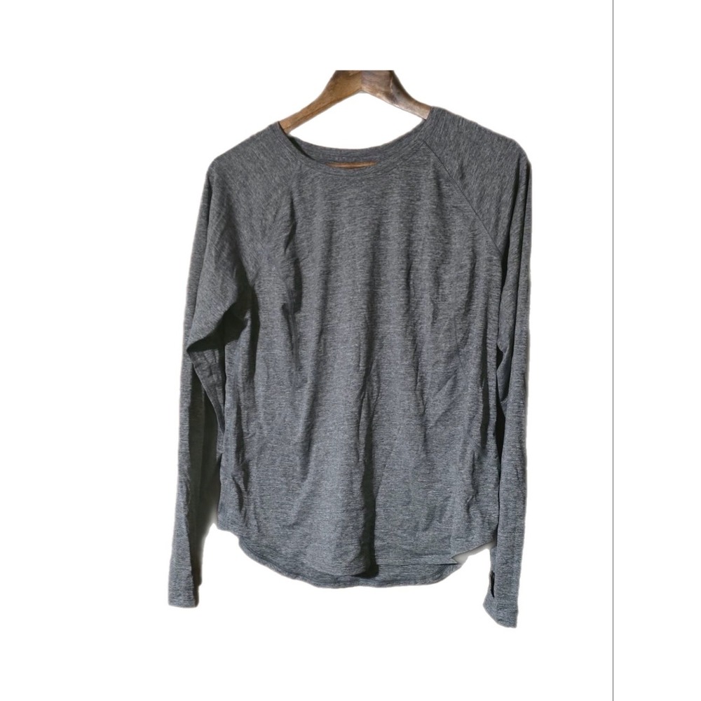 Tek Gear DryTek Top Womens Large Gray Excellent Long Sleeve Thumbhole Athletic